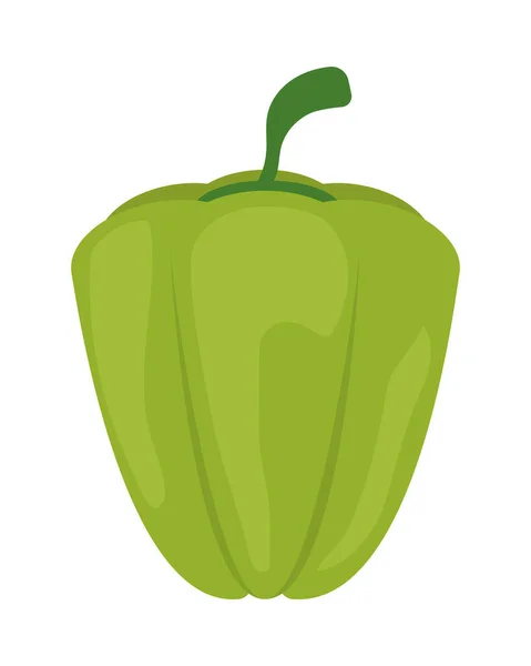 Green Pepper Icon Flat Isolated — Vetor de Stock