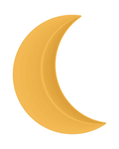 Crescent Moon Flat Icon Isolated — Stock vektor