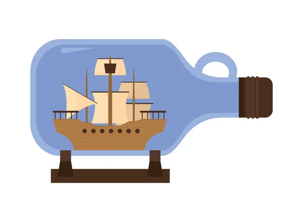 Ship Bottle Icon Isolated — Vetor de Stock