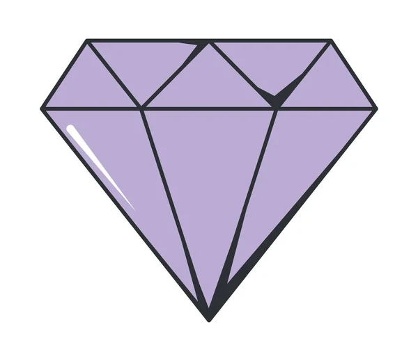 Purple Diamond Icon White Background — Vetor de Stock