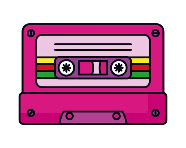 Cassette Retro Futuristic Icon Isolated — Vetor de Stock