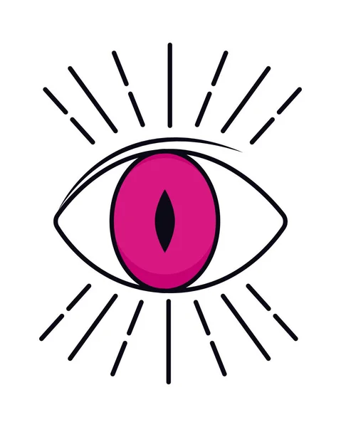 Eye Retro Futuristic Icon Isolated — Stock Vector