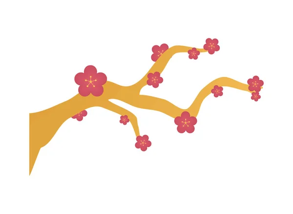 Sakura Flowers Tree Icon Isolated — Vector de stock