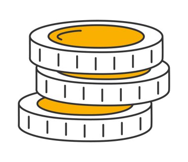 para sikkeleri beyaz arkaplanda simge