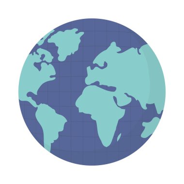 Dünya gezegen haritası simgesi izole edildi