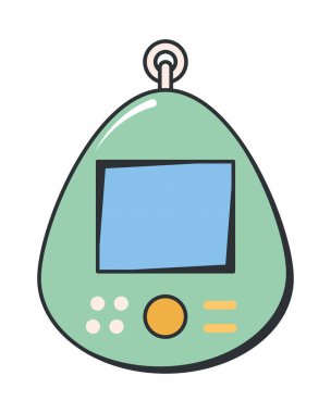 retro mascot game on white background