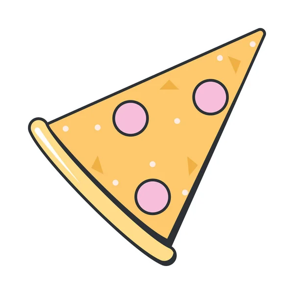 Pizza Ikona Bílém Pozadí — Stockový vektor