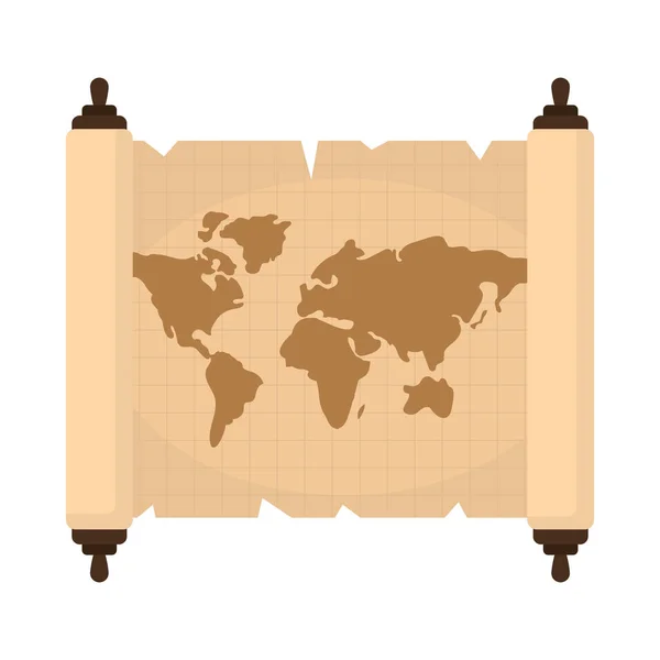 Vintage World Map Icon Isolated — 图库矢量图片