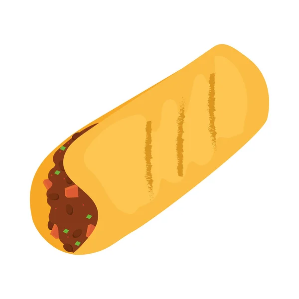 Delicious Taco Icon Flat Isolated — Archivo Imágenes Vectoriales