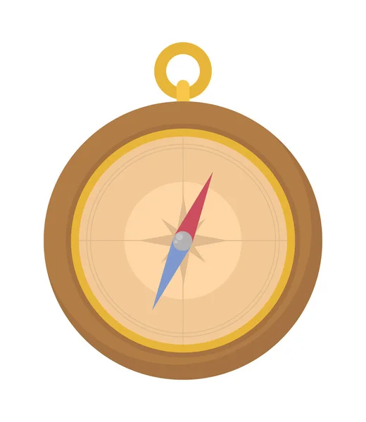 Compass Travel Flat Icon Isolated — Vector de stock