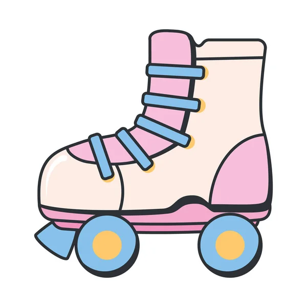 Pink Roller Skate Icon White Background — Stockový vektor
