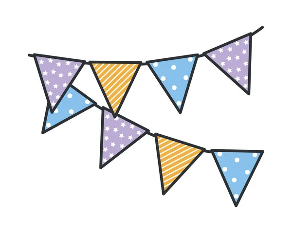 Party Pennants Icon White Background — Stockvektor