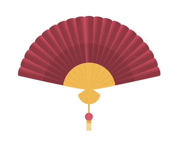 Chinese Hand Fan Icon Isolated — Stock Vector