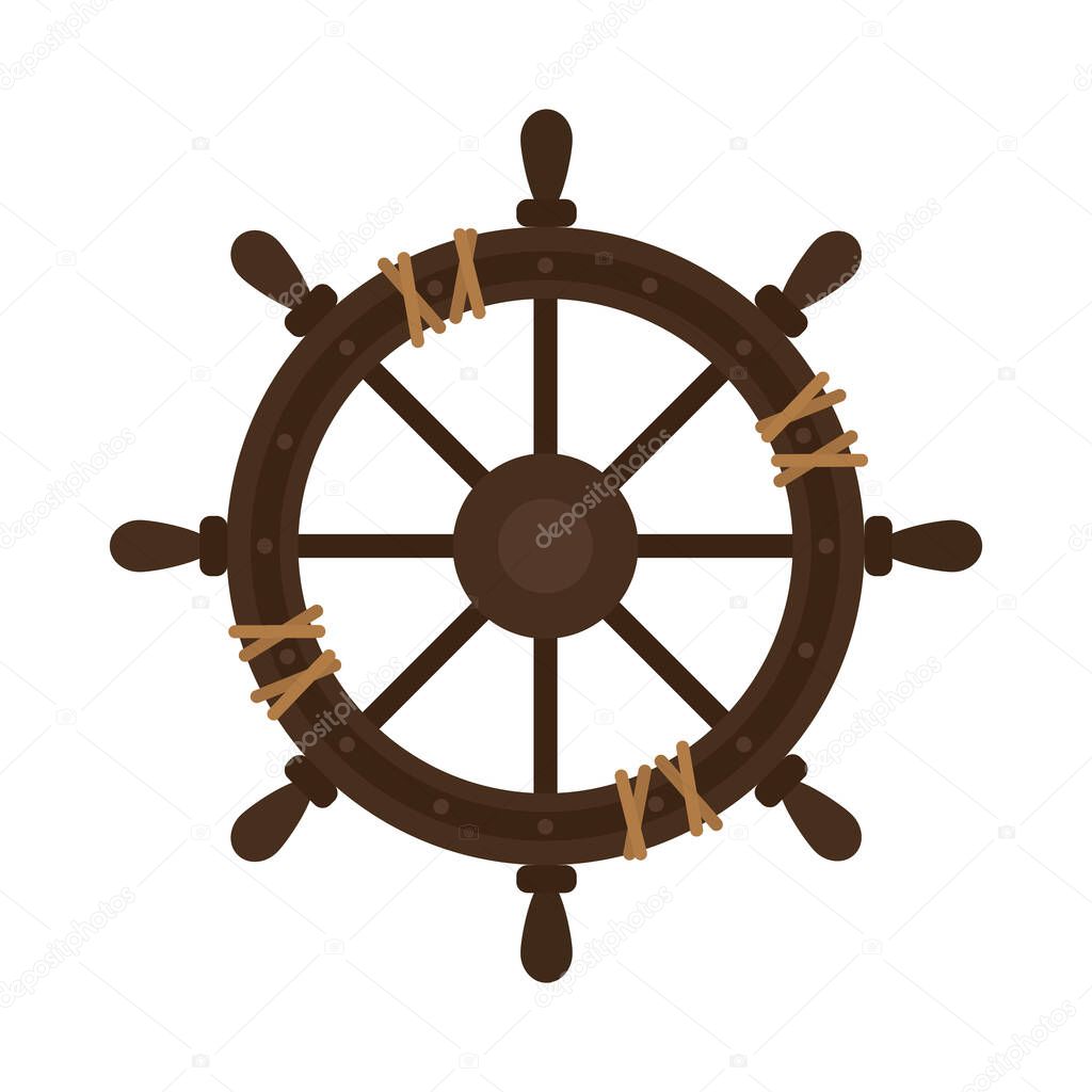 ship steering wheel icon isolated
