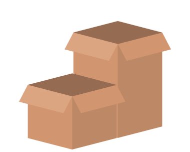 cardboard boxes icon flat isolated