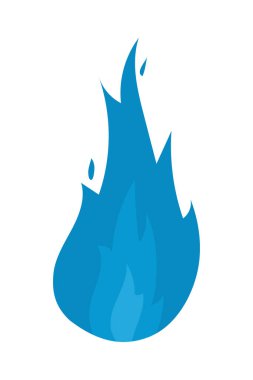 fire flame blue icon isolated