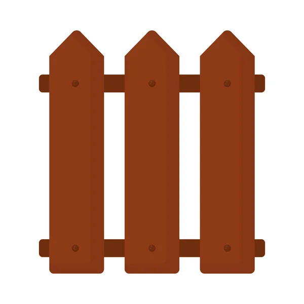 Wooden Fence Icon Isolated Flat — Vector de stock