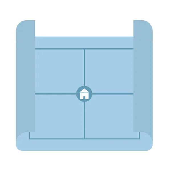 Real Estate Blueprint Icon Isolated — 图库矢量图片