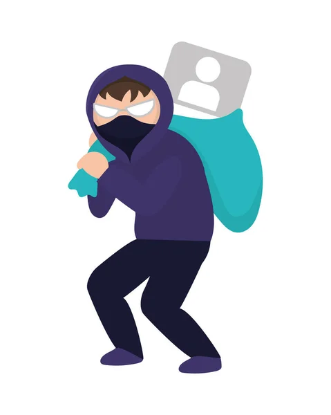 Hacker Cyber Fraud Crime Digital — Stok Vektör