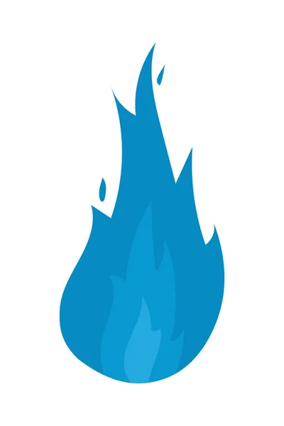 Fire Flame Blue Icon Isolated — Stockvector