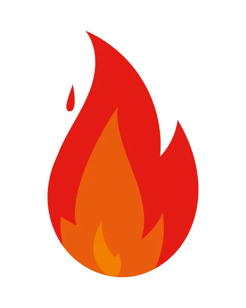 Fire Icon Flat White Background — Image vectorielle