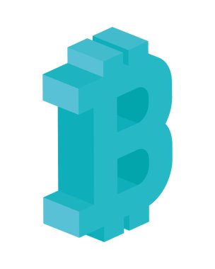 bitcoin fintech isometric icon flat isolated