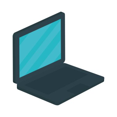 laptop isometric icon flat isolated