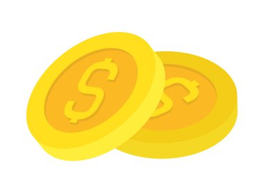 money coins isometric icon flat isolated