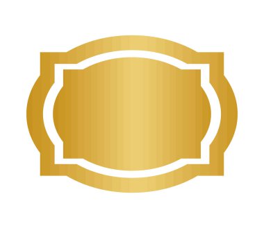 gold shiny badge icon isolated