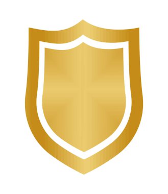 gold design shield icon isolated
