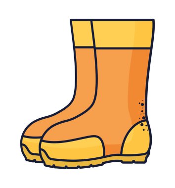 rubber boots icon flat isolated
