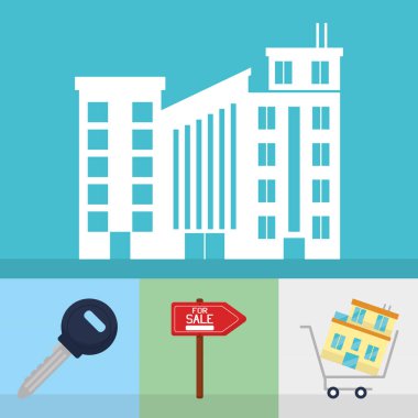 real estate, icons collection style