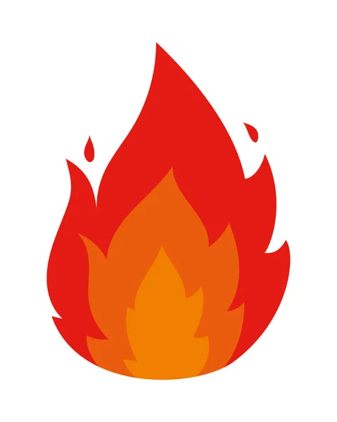 Fire Flame Icon Flat Isolated — Stock Vector