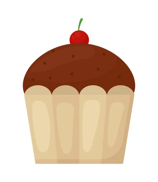 Chocolate Cupcake Fast Food Icon Isolated — Stockový vektor