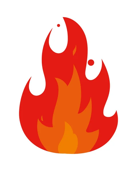 Fire Hot Flame Icon Isolated — 스톡 벡터