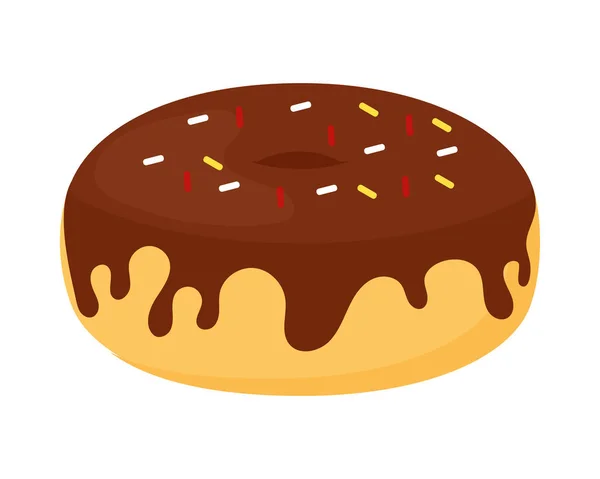 Donut Fast Food Flat Icon Isolated — Stockvektor