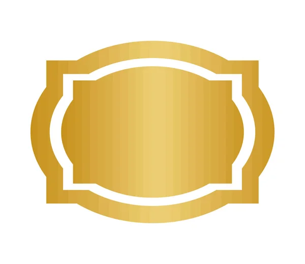 Gold Shiny Badge Icon Isolated — Stock Vector