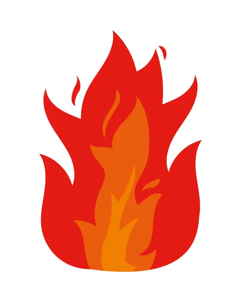 Hot Fire Flame Icon Isolated — Stock Vector