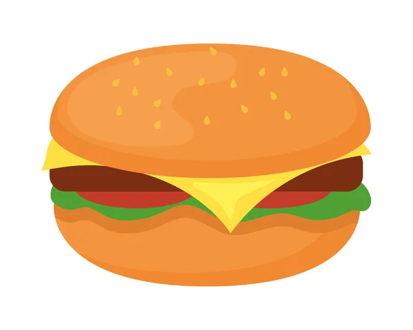 Burger Εικονίδιο Fast Food Απομονωμένο — Διανυσματικό Αρχείο