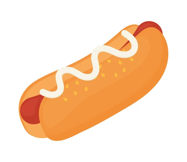 Hot Dog Fast Food Ikone Isoliert — Stockvektor