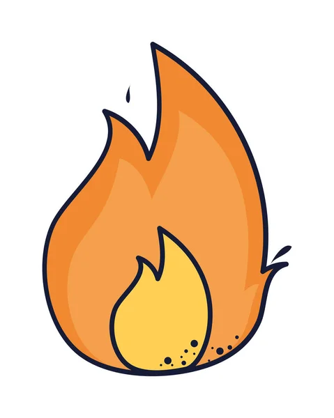 Fire Flame Icon Flat Isolated — Vector de stock