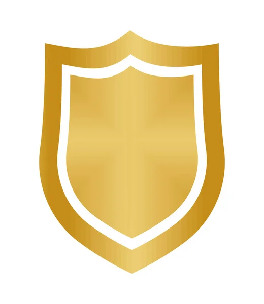Gold Design Shield Icon Isolated — Vettoriale Stock