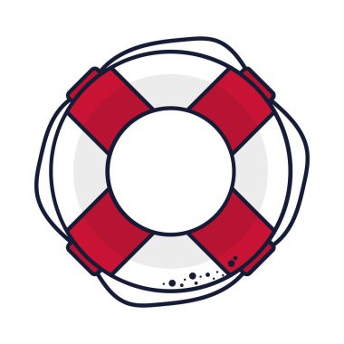 nautical lifebuoy emergency icon isolated