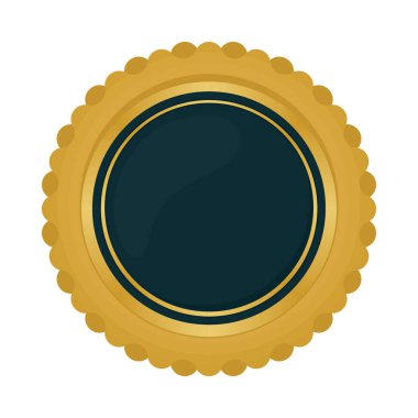gold border label icon isolated
