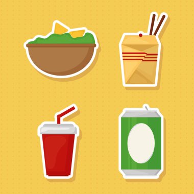 set of fast food, design