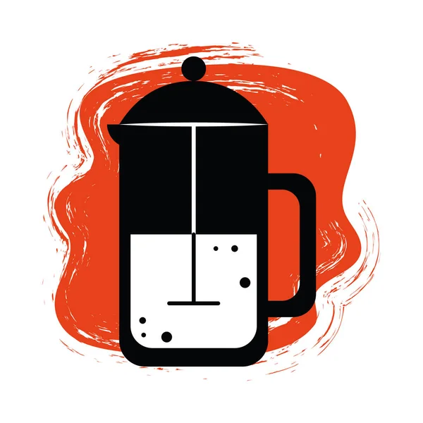 French Press Coffee Icon Isolated — Image vectorielle
