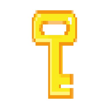 pixel key icon on white background