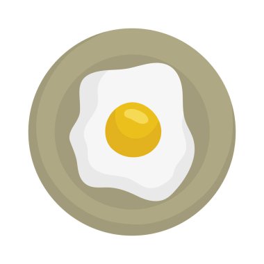 Beyaz arkaplanda sahanda yumurta simgesi