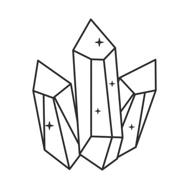 crystals with stars on white background