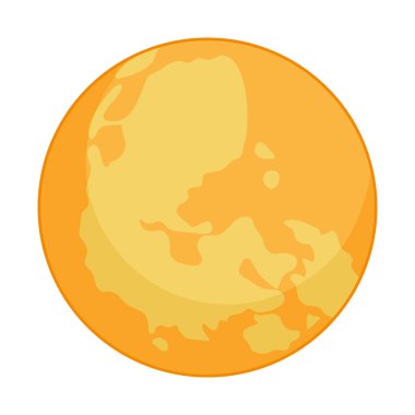 Beyaz arkaplanda dolunay simgesi